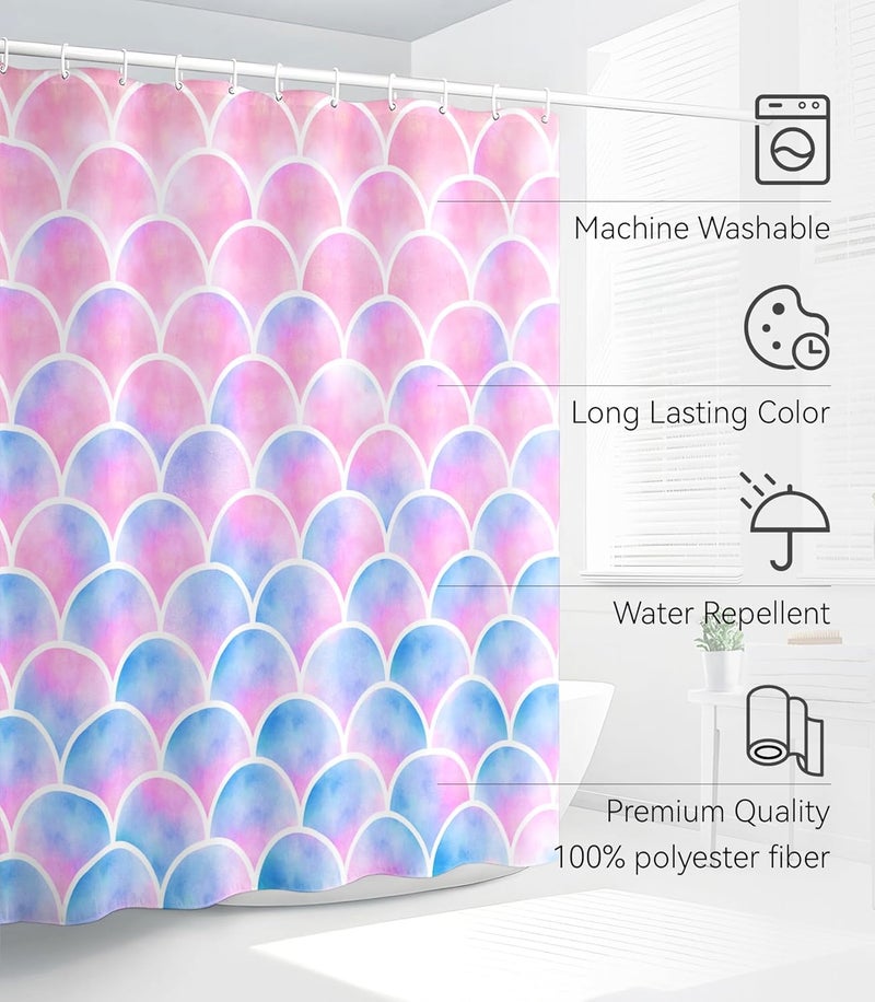Stanoha Shower Curtain for Bathroom Stall Boho Modern Cute Aesthetic Decorative Girly Waterproof Unique Scales Girls Chic Print Design Teen Pretty Women Cortinas de Baño Bathtub 72 x72 Inch - Image 3